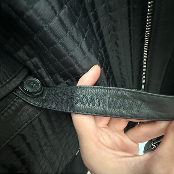 BOSS Hugo Boss 100% Goat Skin Leather Biker Jacket Men Size 40R NWOT - Picture 8 of 16